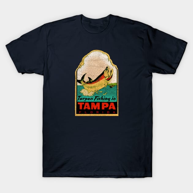 Tampa Tarpon Fishing T-Shirt by Midcenturydave